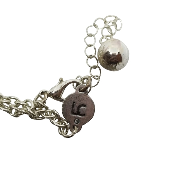 LIZ CLAIBORNE VINTAGE CHROME SILVER ARTICULATED FLOWER PENDANT CHAIN NECKLACE - Picture 6 of 6